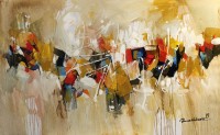 Mashkoor Raza, 30 x 48 Inch, Oil on Canvas, Abstract Painting, AC-MR-183